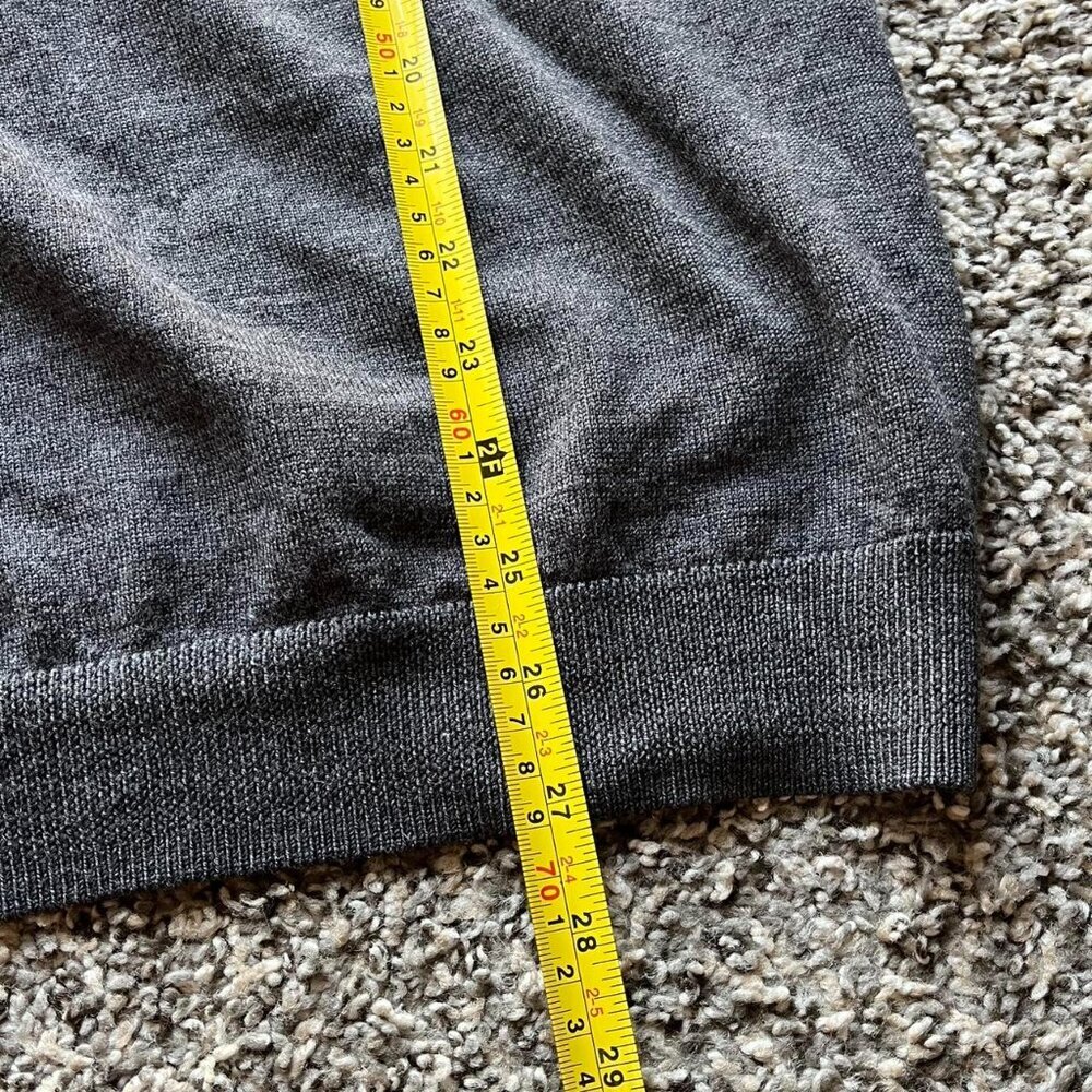 Gray Turnbury Mens XXL Quarter Zip 100% Extra Fine Merino Wool Pullover - Picture 6 of 6